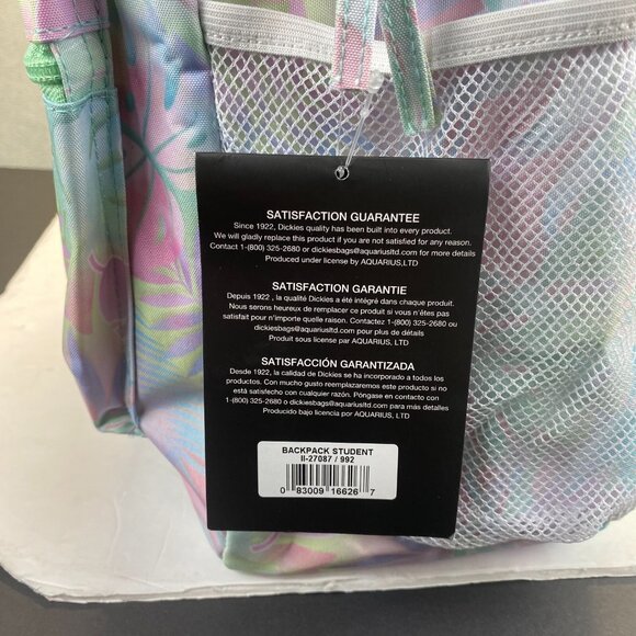 Dickies Student Tropical Backpack (Pastel Tropical)Laptop Sleeve,Ergonomic,NEW - Picture 16 of 16